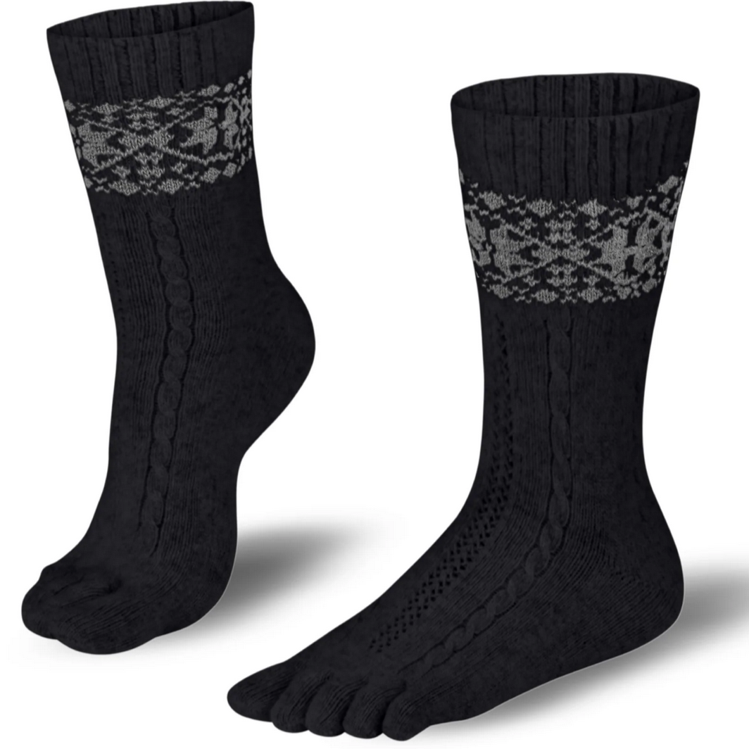 Merino Cashmere Snowflakes toe socks