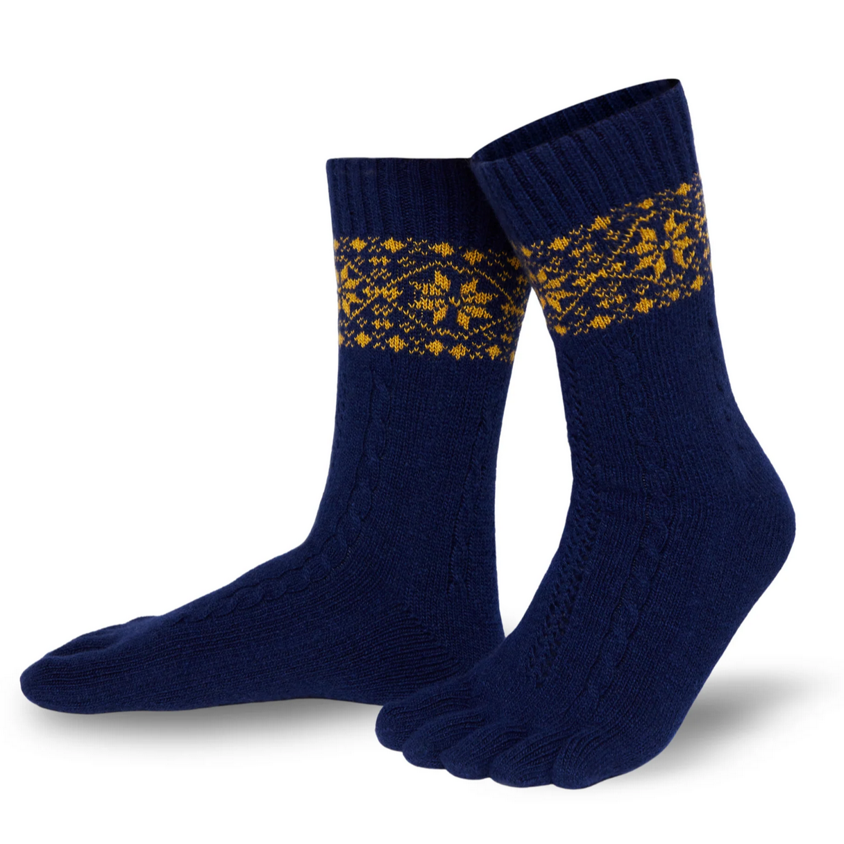 Merino Cashmere Snowflakes toe socks