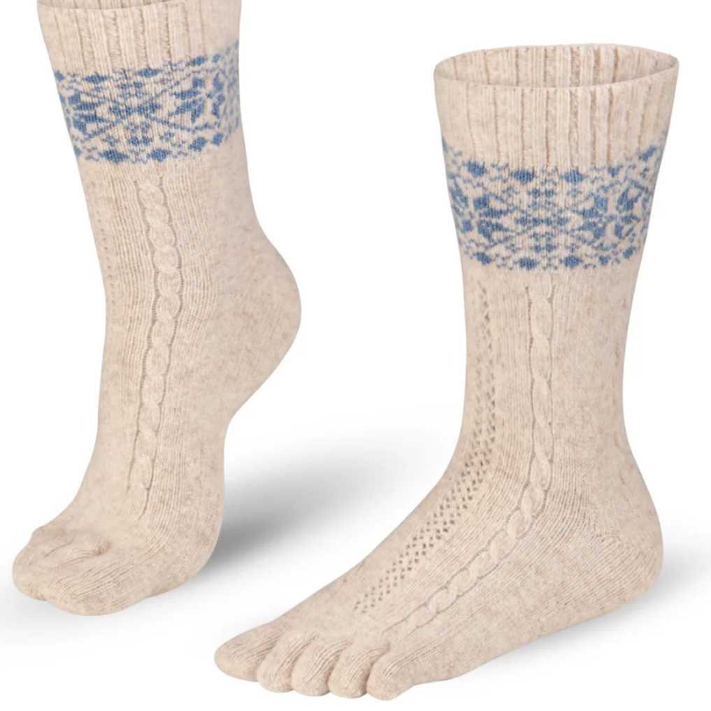 Merino Cashmere Snowflakes toe socks