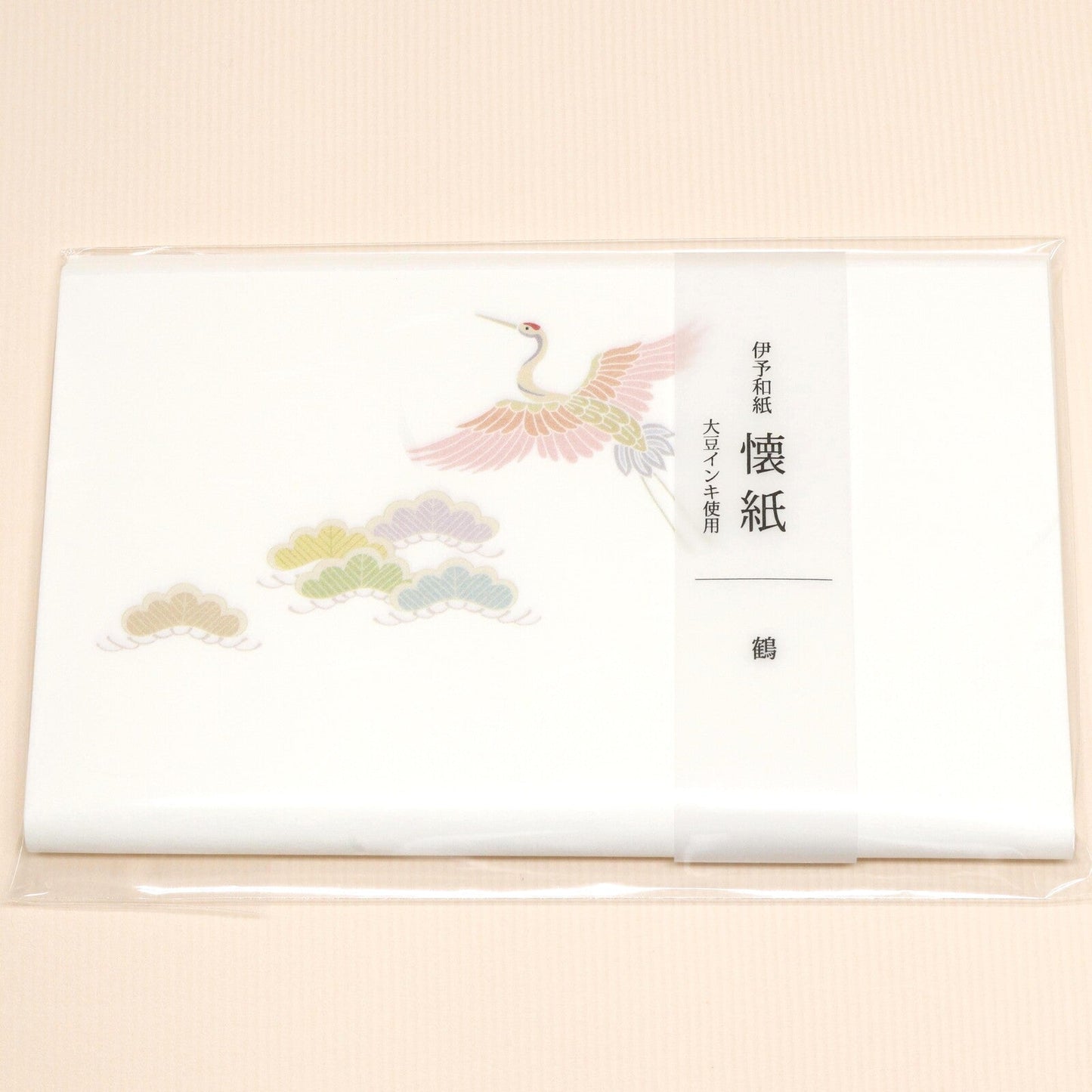Tsuru Crane, Rice Paper for Tea Ceremony l 懐紙 伊予和紙 鶴