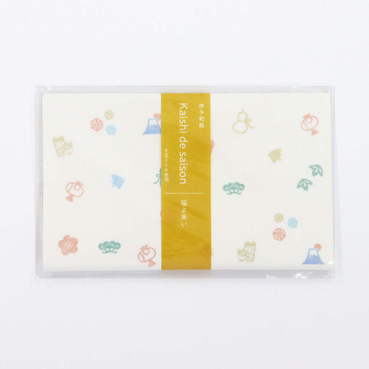 Lucky Charm Kaishi, Rice Paper for Tea Ceremony l 懐紙 伊予和紙 福よ来い