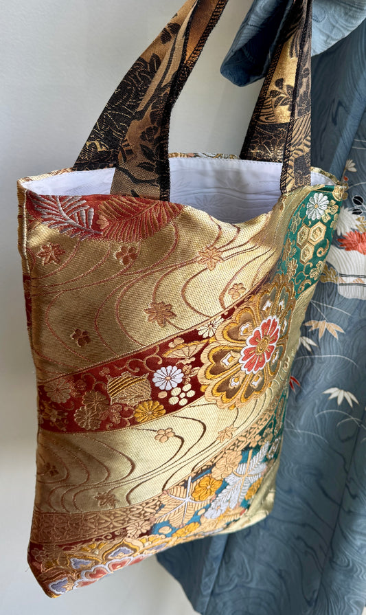 Golden Mum Nishijin Kimono Tote Bag