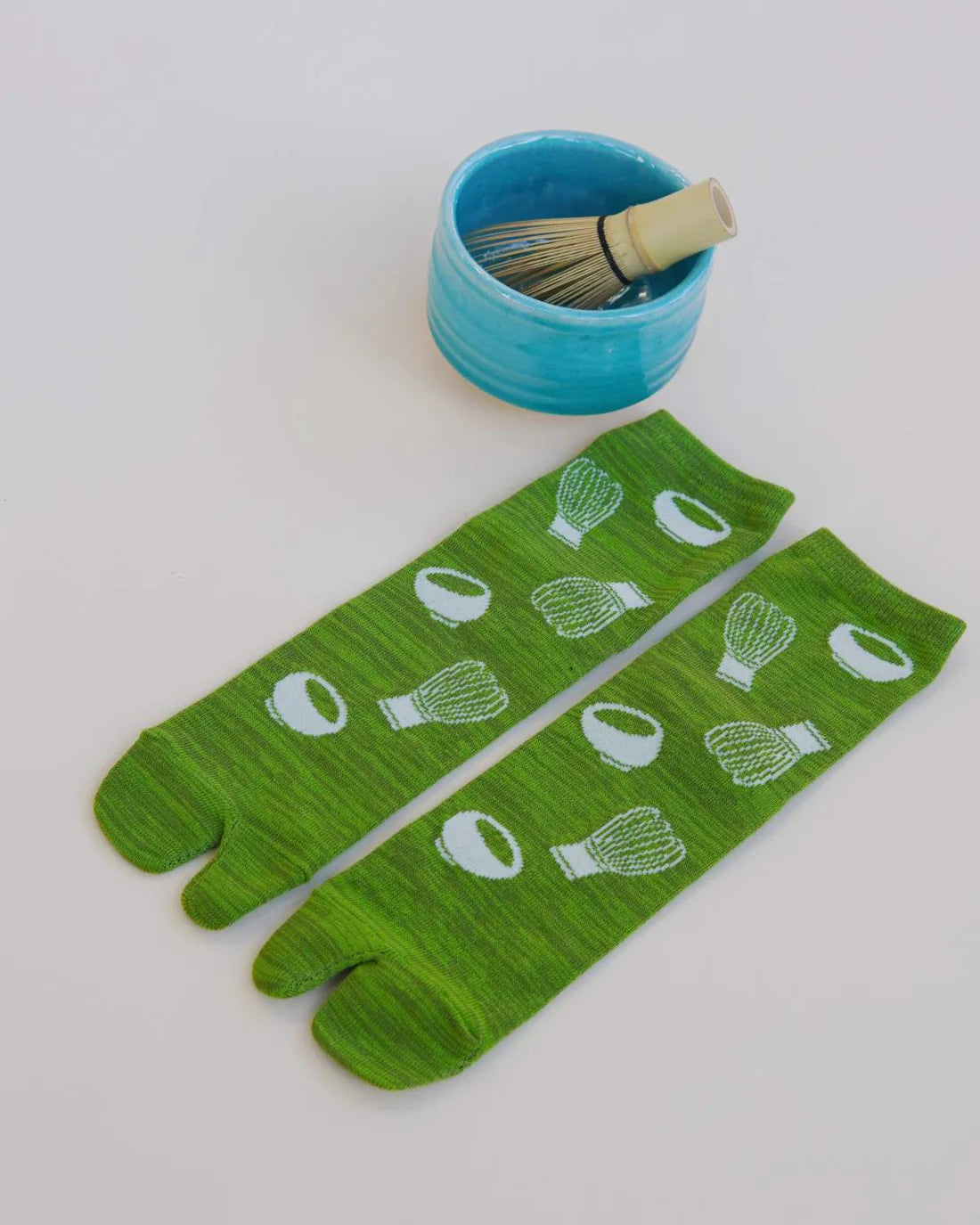 Matcha Time Tabi Socks (Chasen Bamboo Whisk)