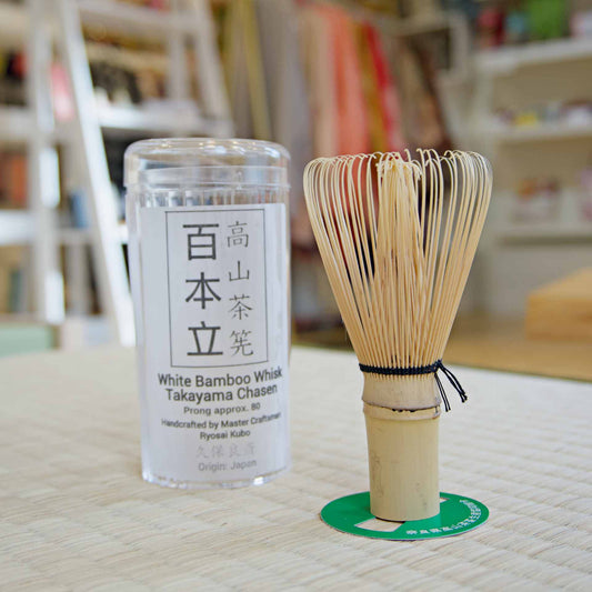 White Bamboo Whisk - Handmade for Urasenke style