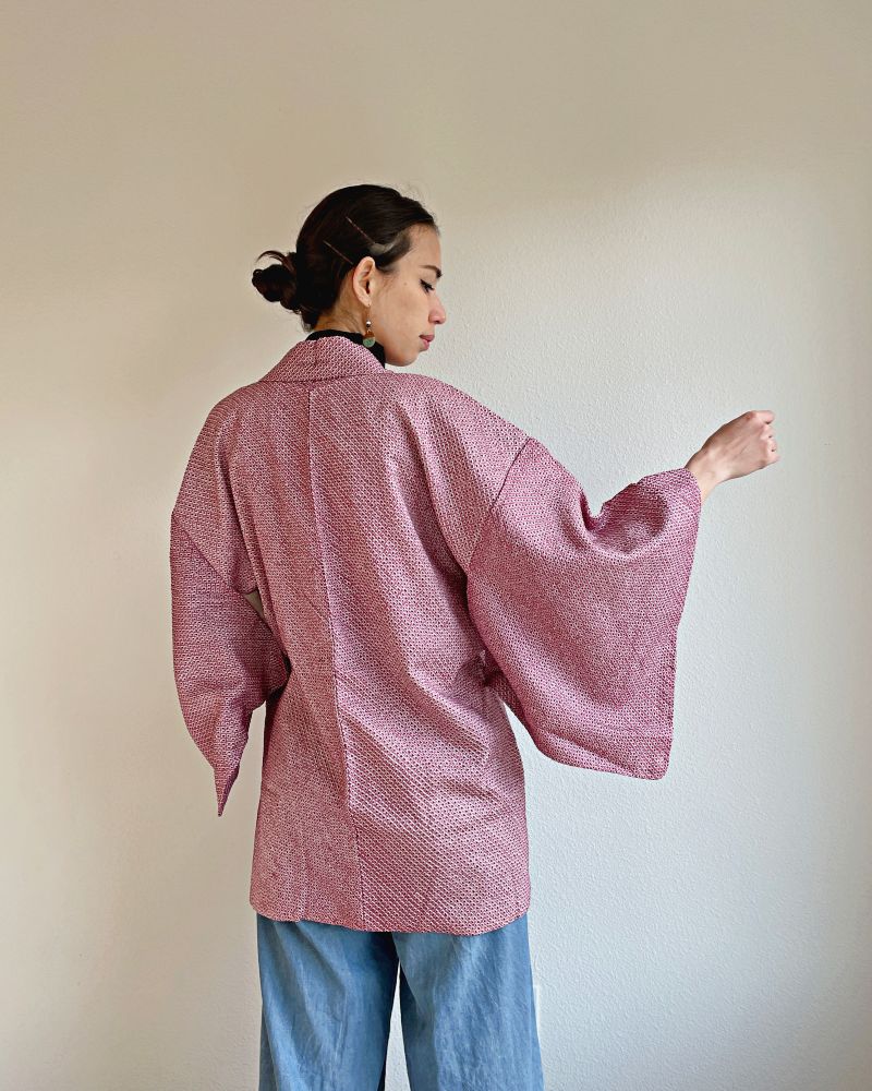 Royal Plum Shibori Kimono Jacket