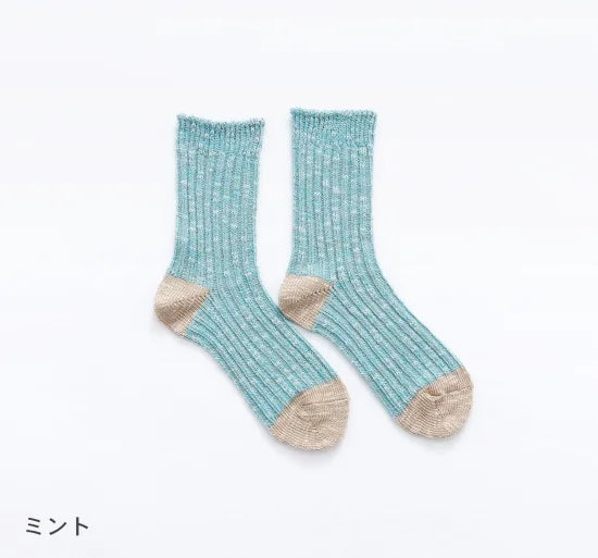 Linen Silk Crew Socks