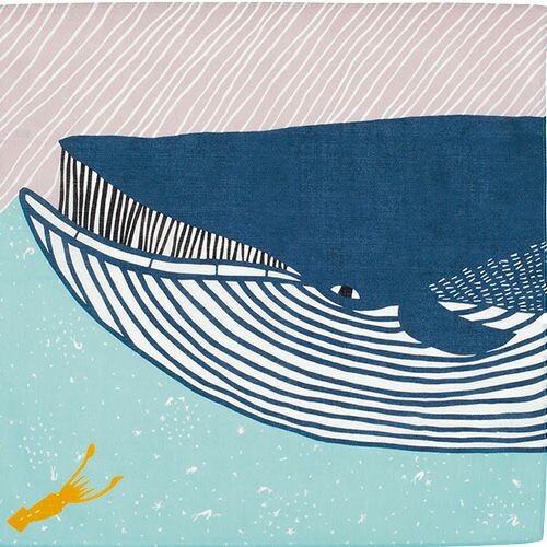 Blue Fin Whale Furoshiki 19.7in