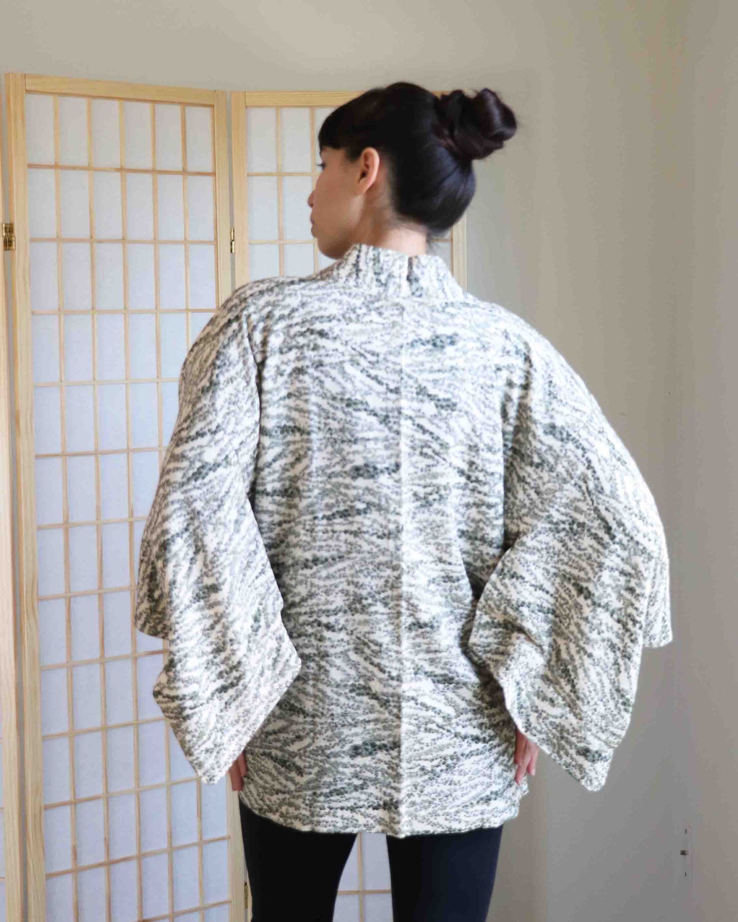 Mossy Paradise Shibori Haori Kimono Jacket