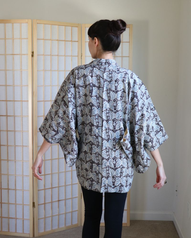 Blue Butterfly Haori Kimono Jacket