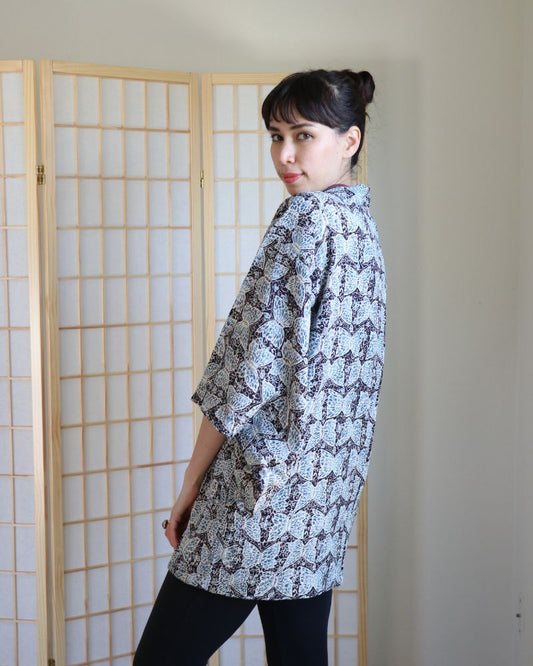 Blue Butterfly Haori Kimono Jacket