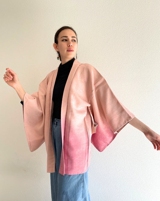 Pink Gradation Haori Kimono Jacket