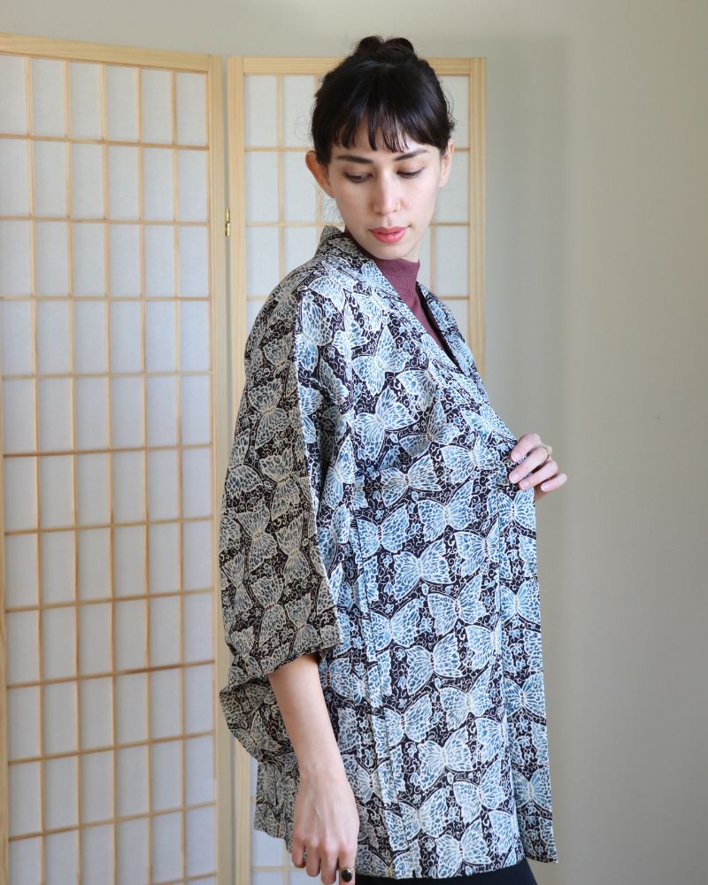 Blue Butterfly Haori Kimono Jacket