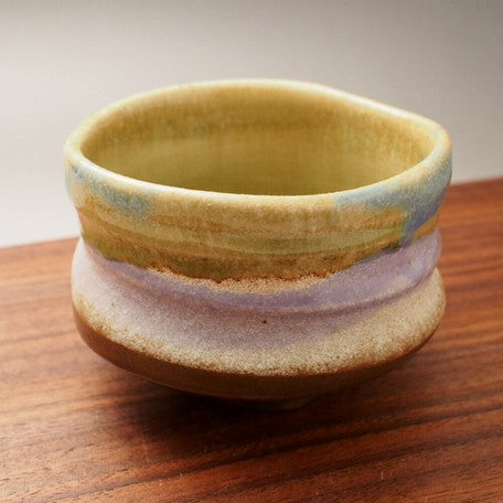 Beige Purple Gradation Matcha Tea Bowl