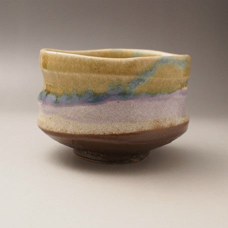 Beige Purple Gradation Matcha Tea Bowl