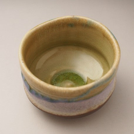 Beige Purple Gradation Matcha Tea Bowl