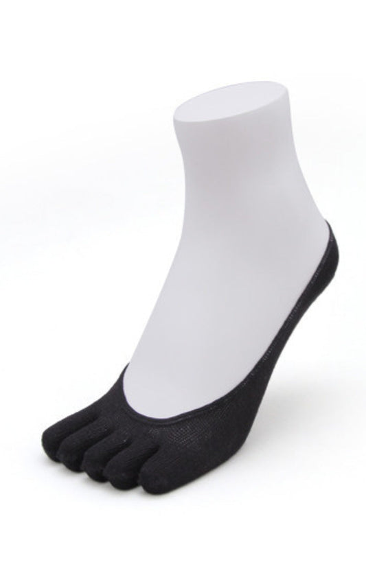 Black Toe Liner Socks No Show