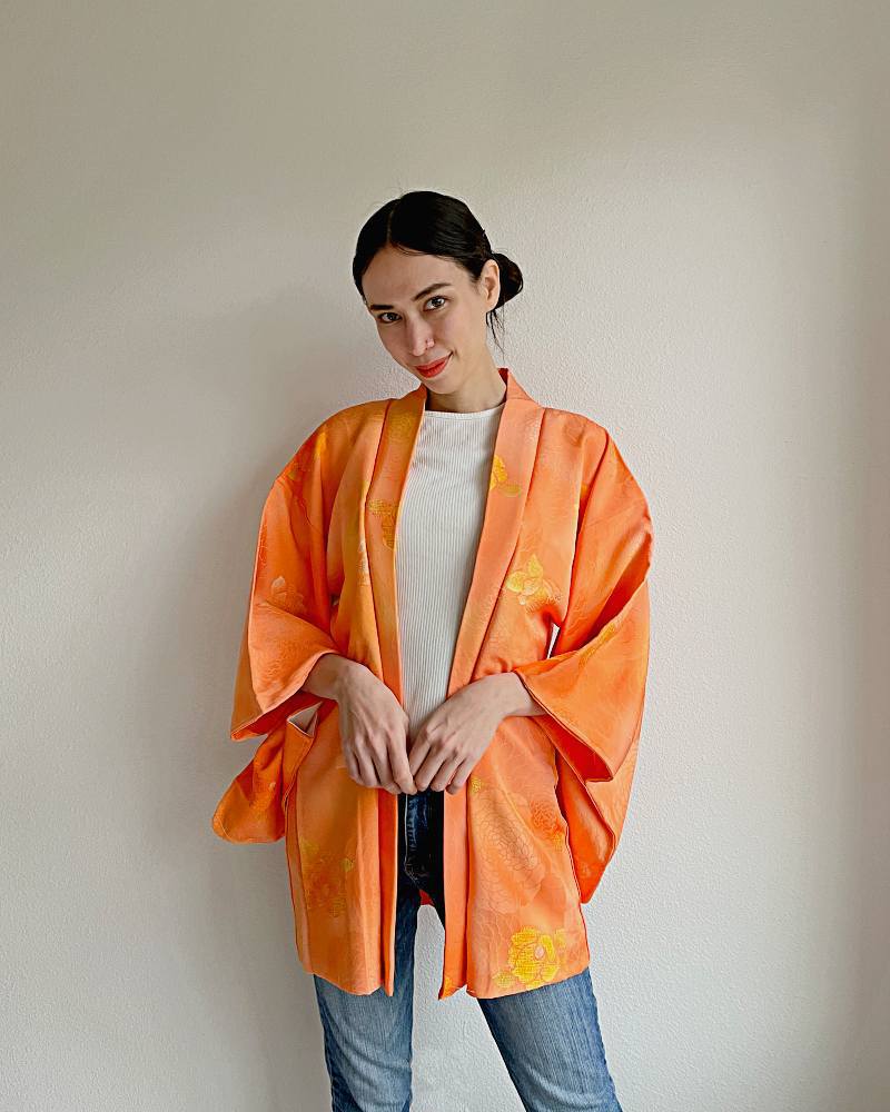 Camellia Mum Fusion Haori Kimono Jacket