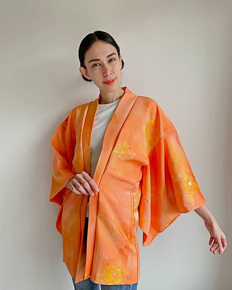 Camellia Mum Fusion Haori Kimono Jacket