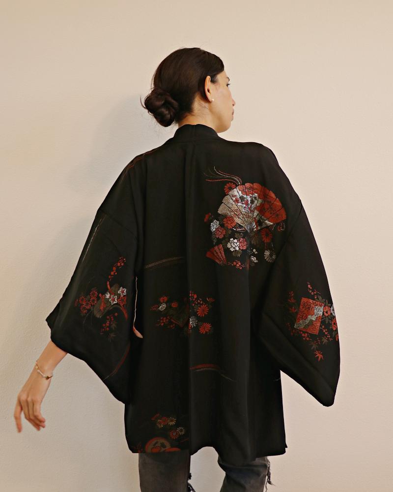 Guardian Threads Black Haori Kimono Jacket