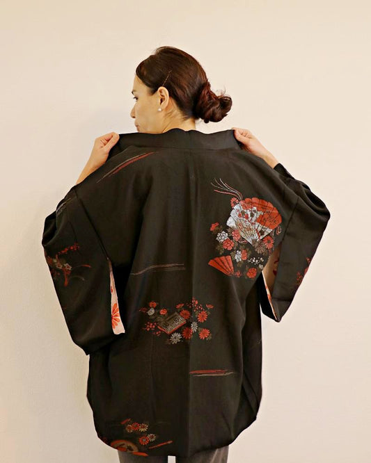 Guardian Threads Black Haori Kimono Jacket