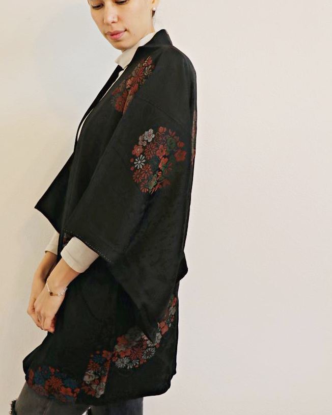 Hanabira symphony Black Haori Kimono Jacket