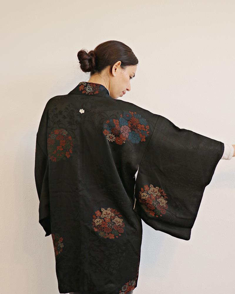 Hanabira symphony Black Haori Kimono Jacket