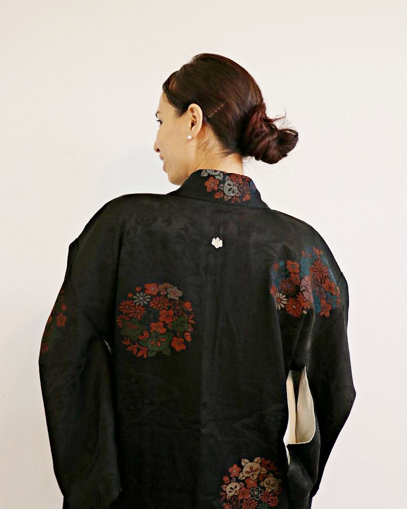 Hanabira symphony Black Haori Kimono Jacket