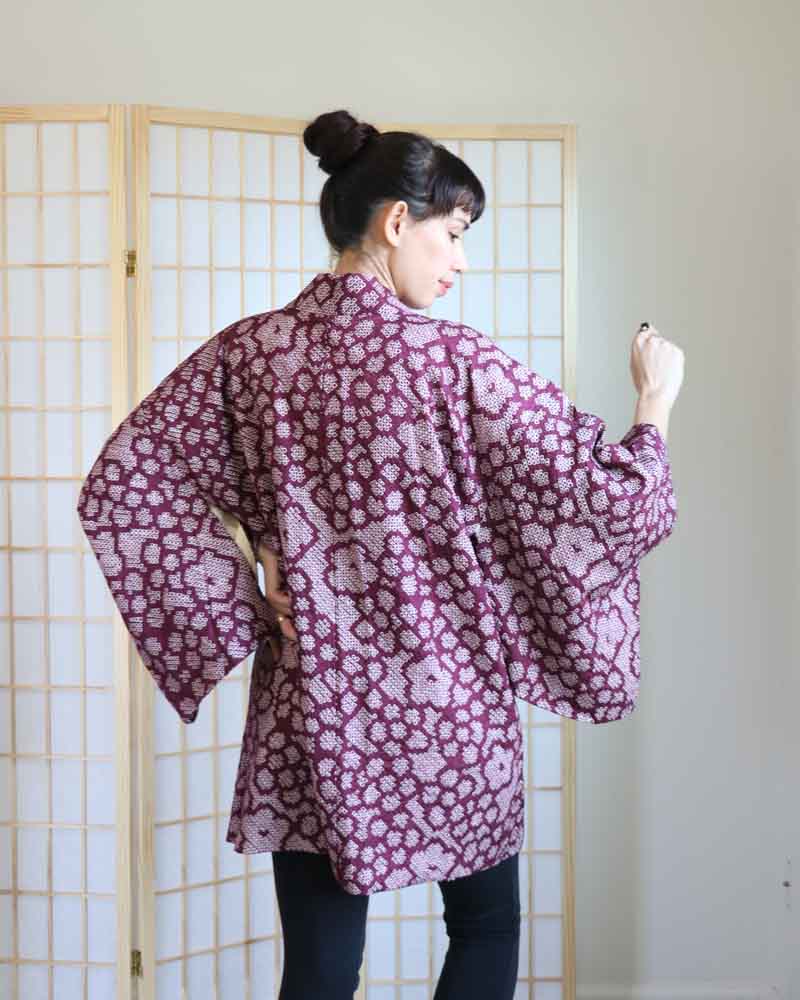 Azuki Shibori Haori Kimono Jacket