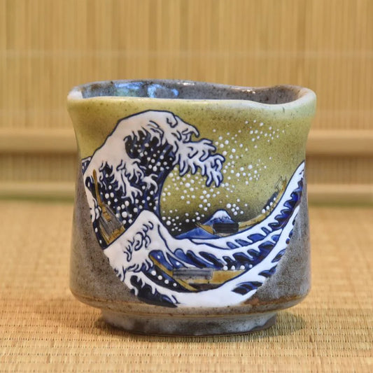 Kutani Cup - The Great Wave of Kanagawa by Katsushika Hokusai