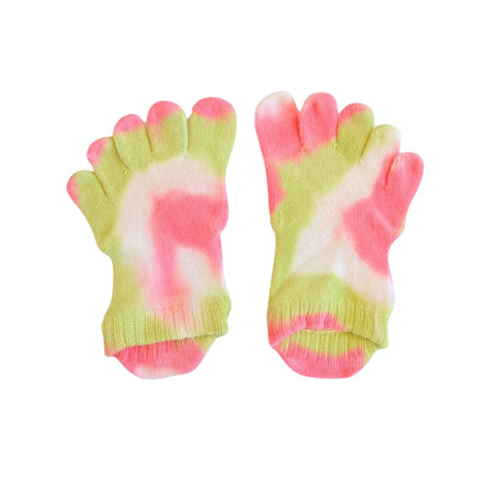 Tie Dye Ankle Toe Socks With Air Cushion