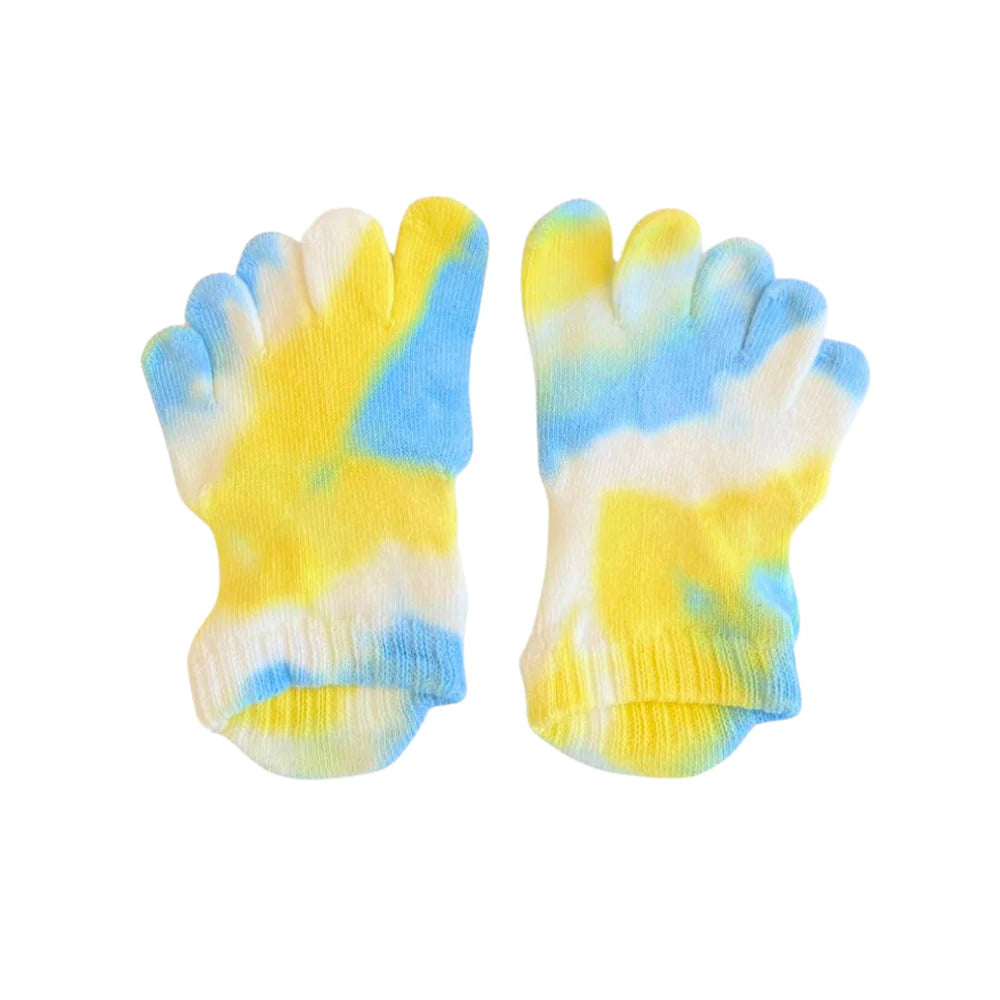 Tie Dye Ankle Toe Socks With Air Cushion