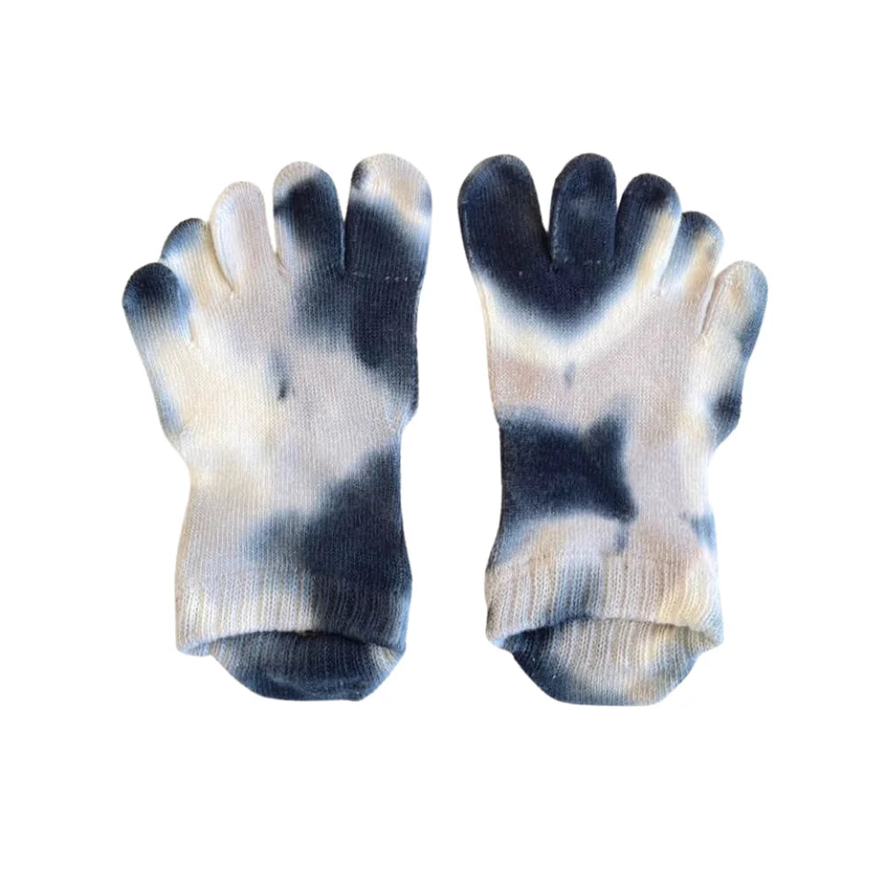 Tie Dye Ankle Toe Socks With Air Cushion