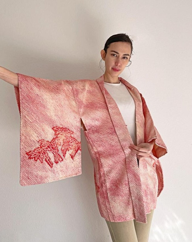 Pink Bamboo Haori Kimono Jacket