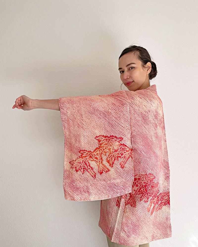 Pink Bamboo Haori Kimono Jacket