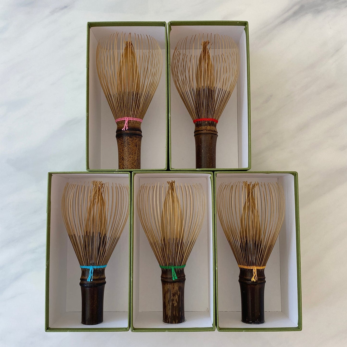 Black Bamboo Whisk with Colored Thread