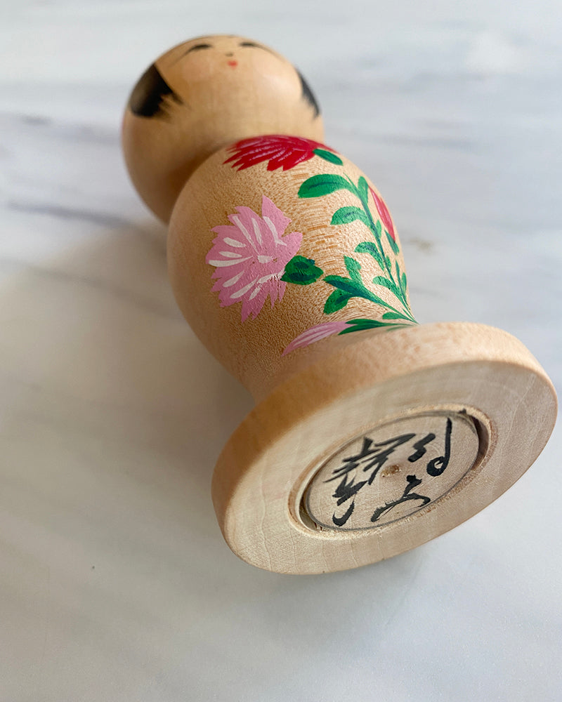 Carnation Kokeshi Doll Small