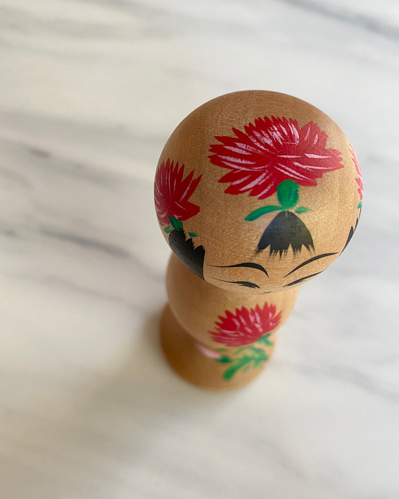 Carnation Kokeshi Doll Small