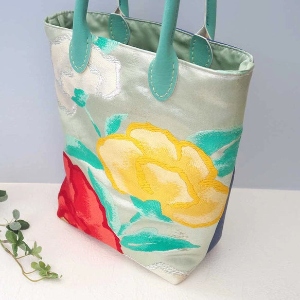 Repurposed Retro Floral Kimono Bag