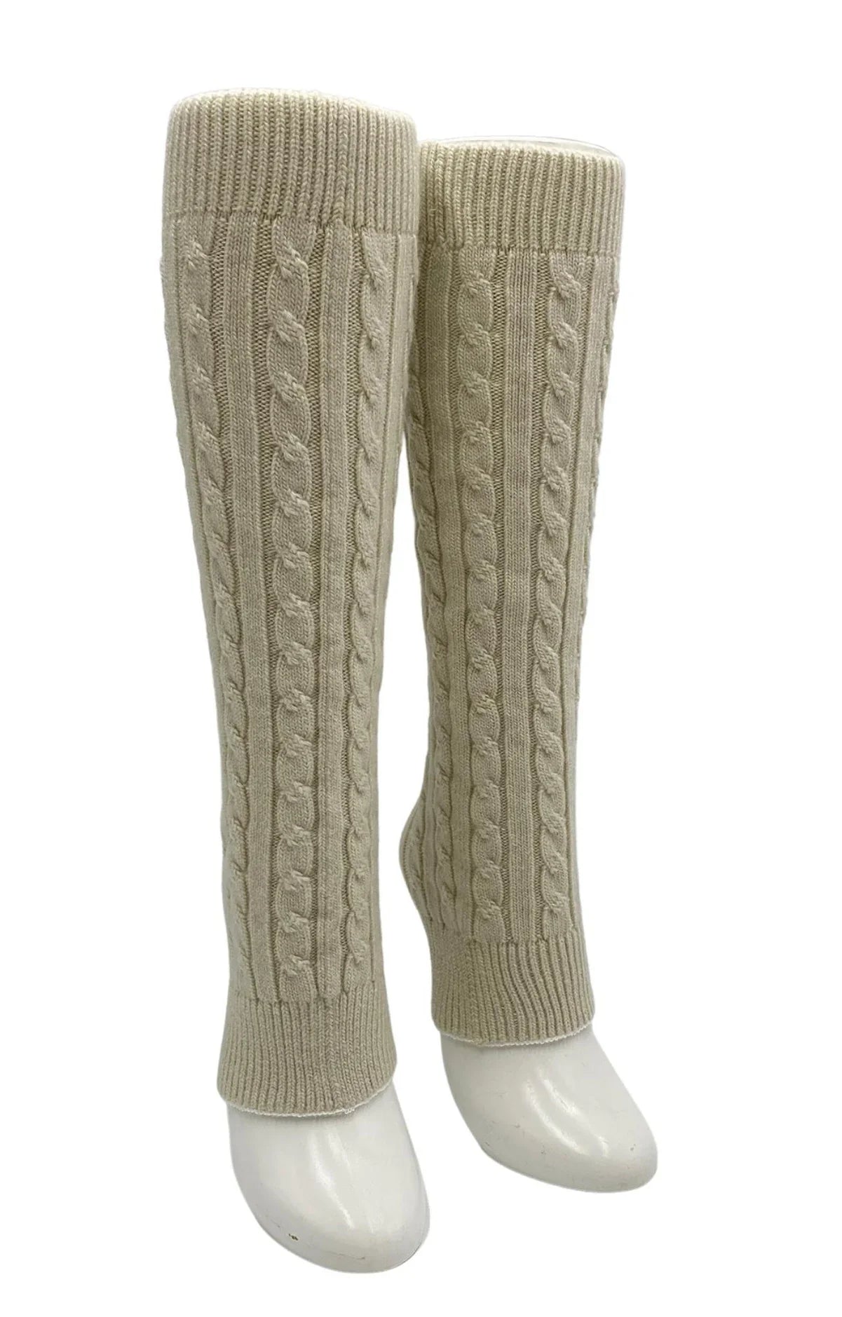 Leg Warmer by Knitido plus named Wool Blend Cable Leg Warmer, Ivory color