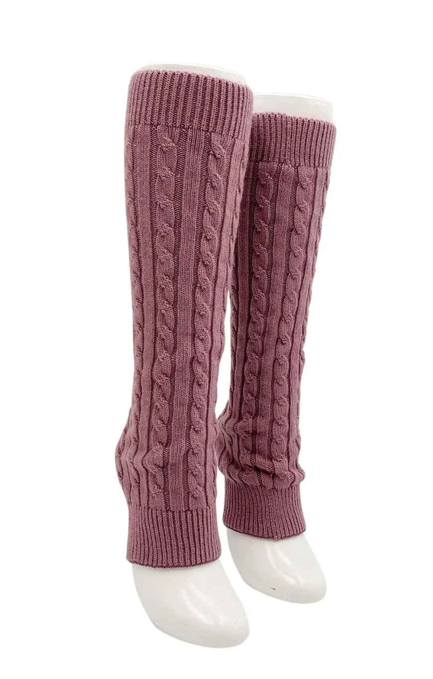 Leg Warmer by Knitido plus named Wool Blend Cable Leg Warmer, Rose color