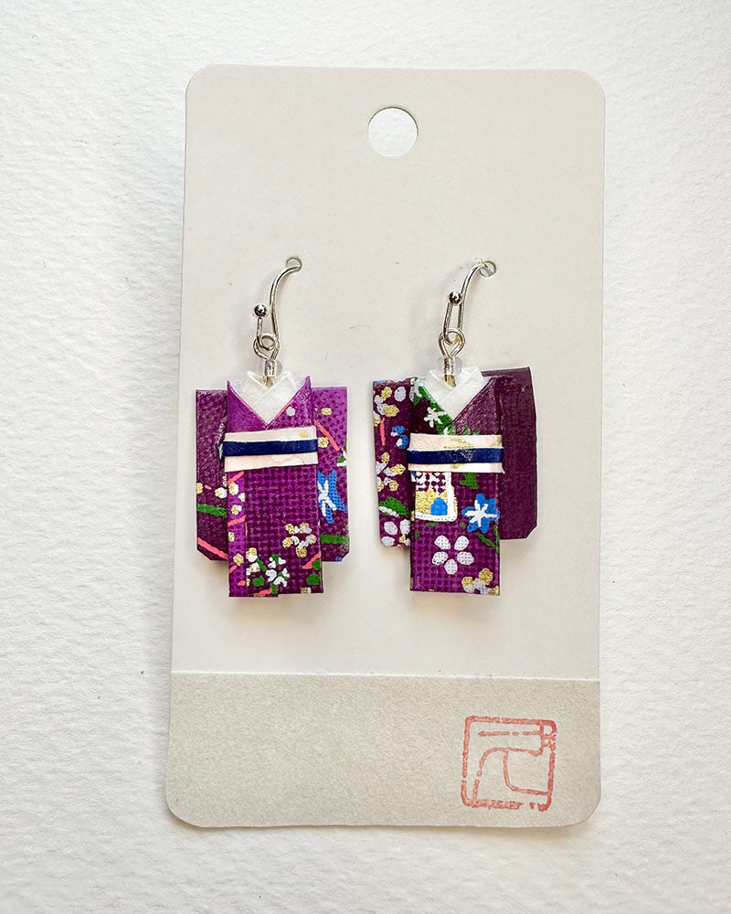 Kimono Origami Jewelry Zen Earrings -Lollipop