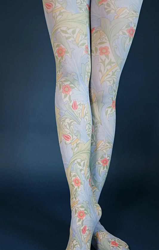 Orange Glanville by WILLIAM MORRIS Printed Art Tights