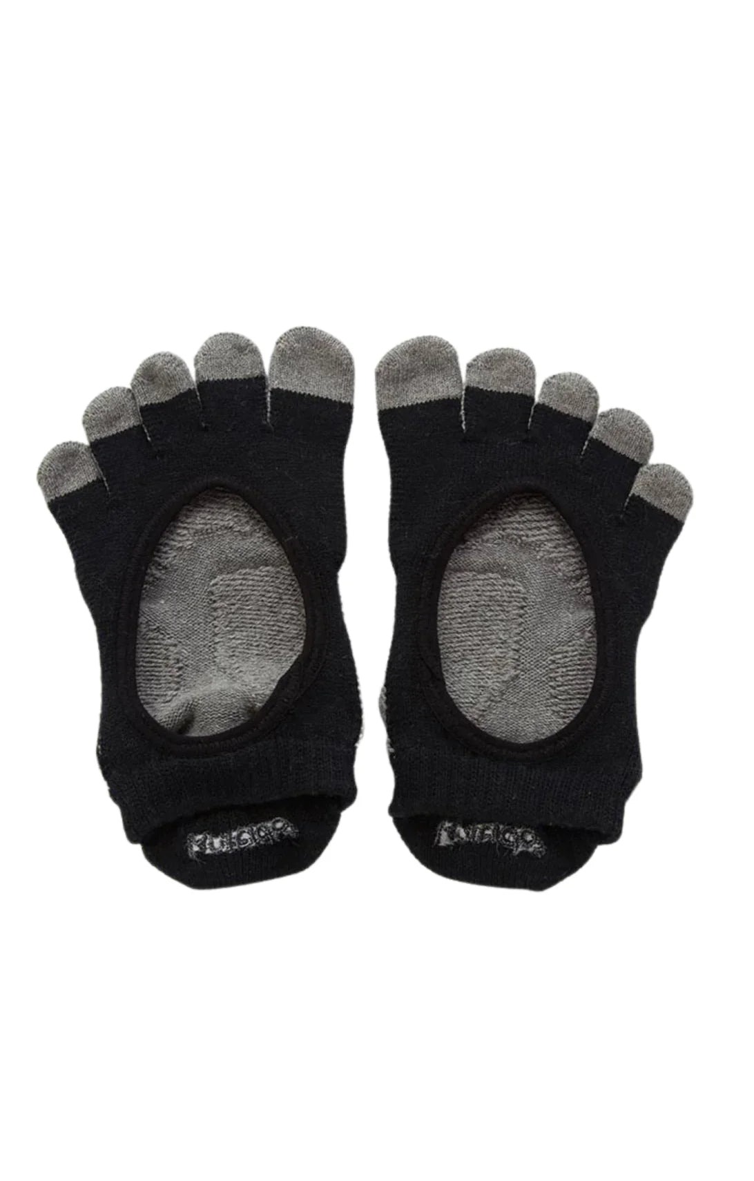 Knitido plus Botanical Dyed Footie *Grip+Power Pads* Grip Socks in Black