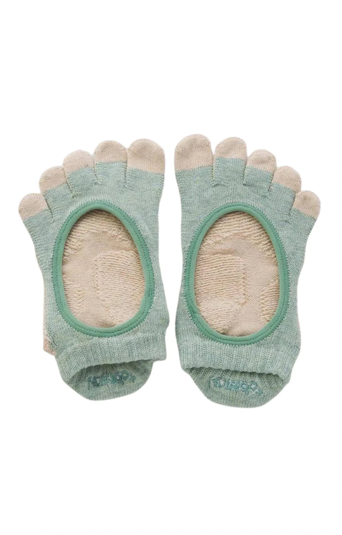 Knitido plus Botanical Dyed Footie *Grip+Power Pads* Grip Socks in Mint