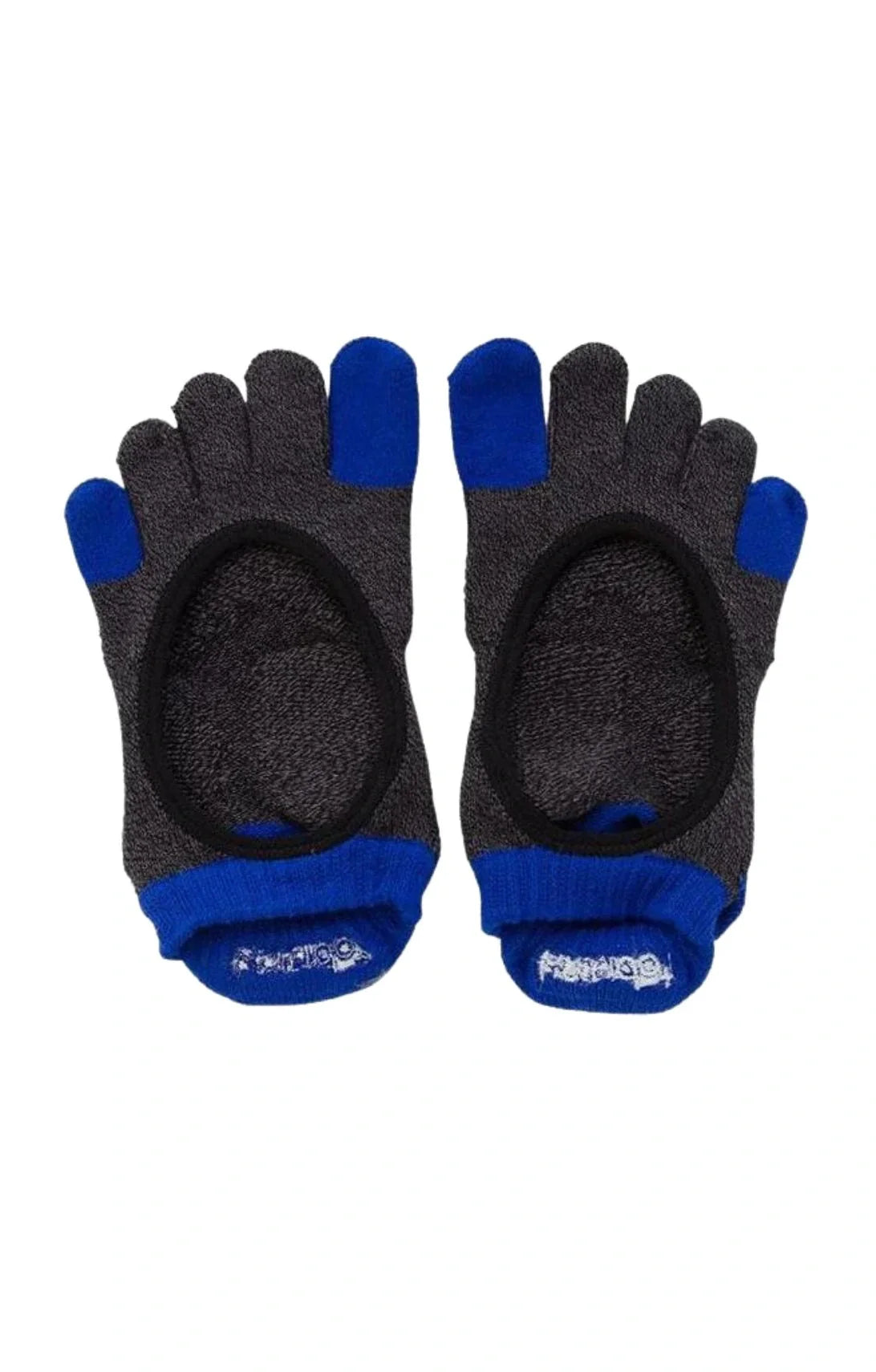 Brand name Knitido plus product name TWO COLORS FOOTIE GRIP TOE SOCKS WITH *POWER PADS* color Black