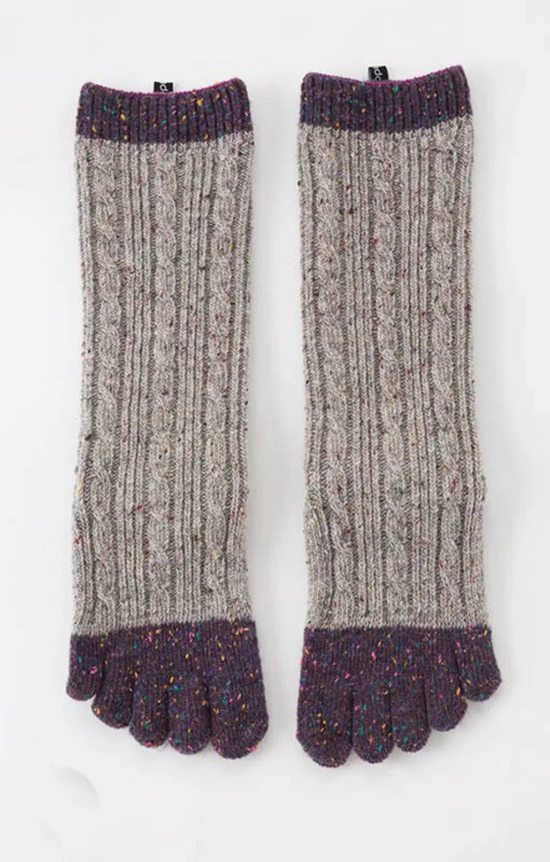 Knitido plus's Wool Blend Cable Confetti Midcalf Socks in Grey color