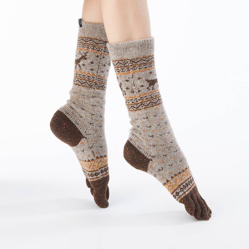 Wool Blend Nordic Confetti Midcalf Toe Socks