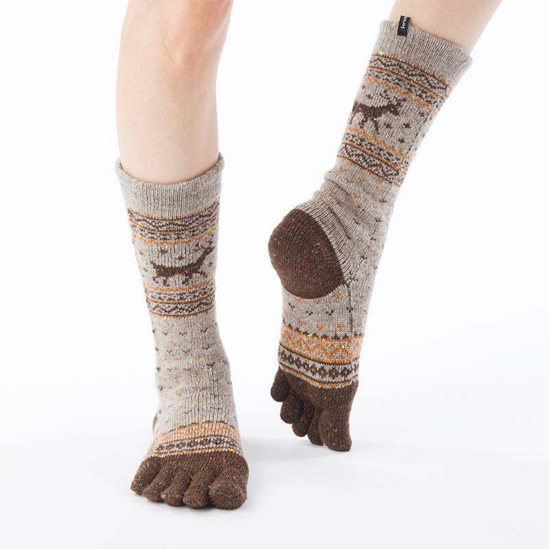 Wool Blend Nordic Confetti Midcalf Toe Socks