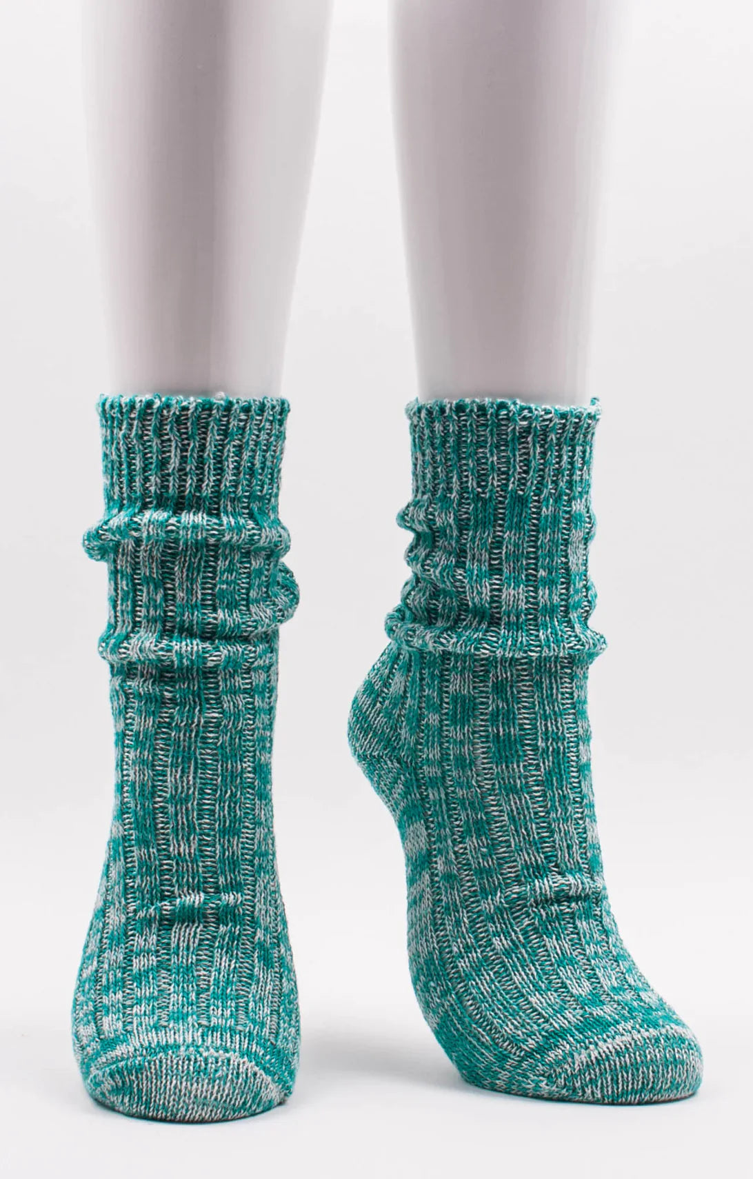 This is a photo of Maarlie Hemp's product name ORGANIC HEMP RIBBED CREW SOCKS Green