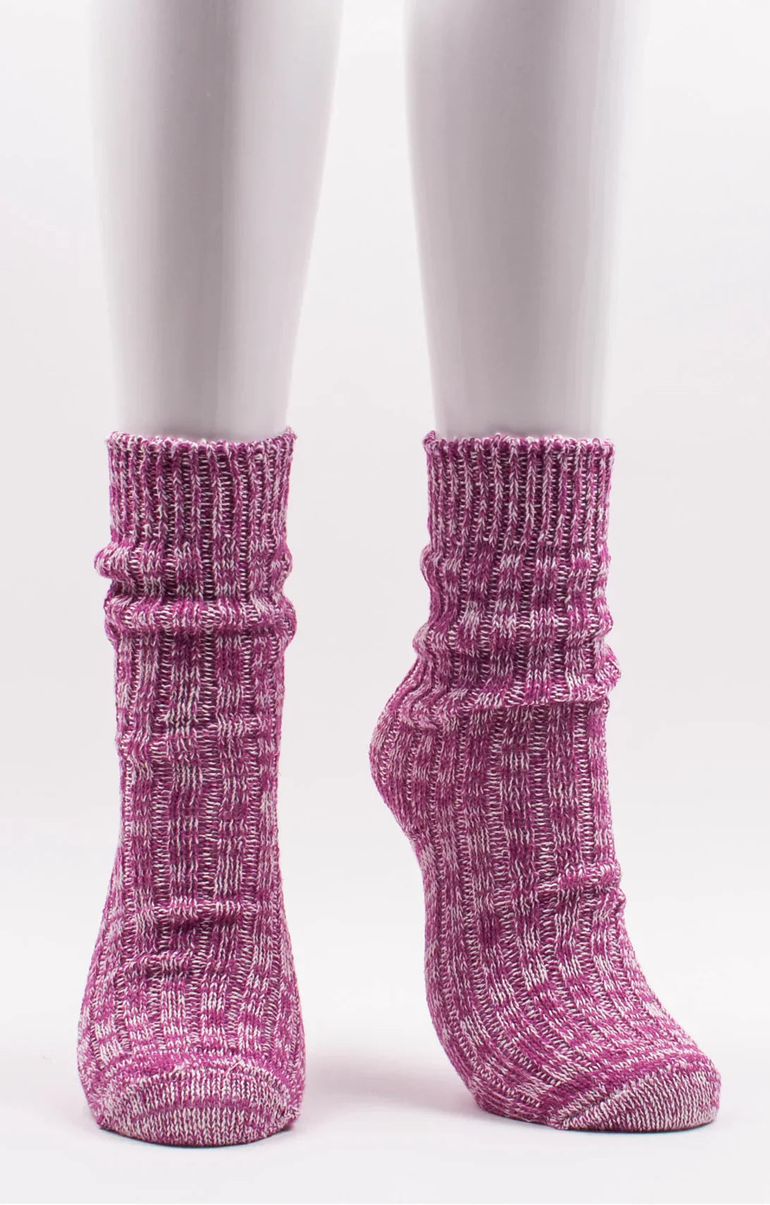 This is a photo of Maarlie Hemp's product name ORGANIC HEMP RIBBED CREW SOCKS Pink